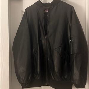 Edikted Women’s Faux Black Leather Jacket